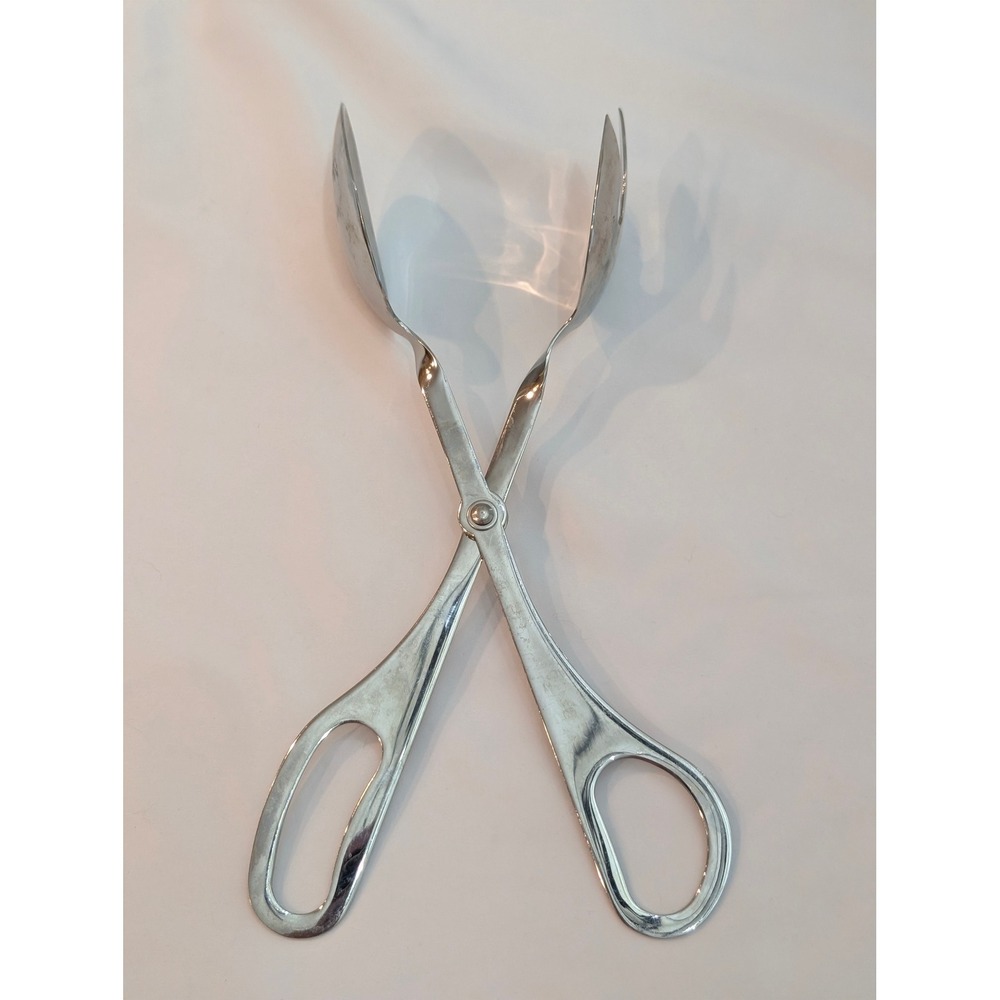Oneida 18/8 Stainless Steel Scissor Salad Tongs Serving Utensil Spoon Fork 11"